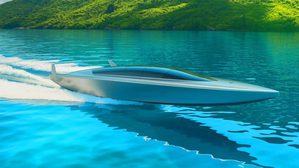 « Ce bateau vole sur l’eau » : LILI file à 100 km/h en consommant deux fois moins de carburant (et Monaco en fait déjà son bijou vert) Illustration de LILI, le bateau innovant et écologique atteignant 100 km/h avec une consommation réduite de carburant.