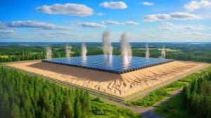 Illustration de la batterie de sable innovante utilisée par la commune de Pornainen pour réduire ses émissions de CO2.