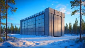 Illustration de la batterie de sable innovante utilisée à Pornainen pour réduire les émissions de chauffage.