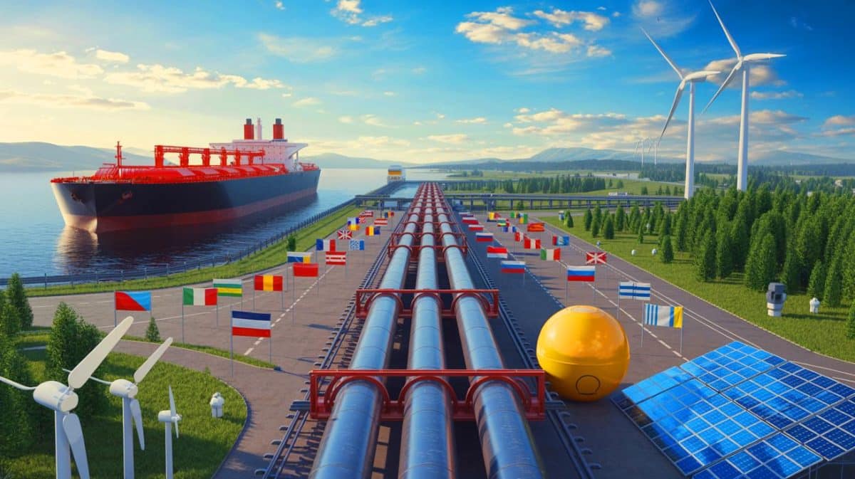« Moscou est à genoux » : la chute des exportations de pétrole étrangle la Russie (et menace tout son équilibre économique) Illustration de la chute des exportations russes de combustibles fossiles liée aux sanctions internationales et à la transition énergétique mondiale.
