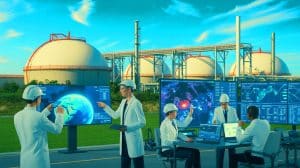 Illustration de la collaboration internationale pour réduire les émissions de méthane et renforcer la traçabilité du gaz naturel liquéfié.