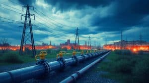 Illustration de la rupture du contrat gazier entre Naftogaz et Gazprom entraînant une crise énergétique en Europe de l'Est.