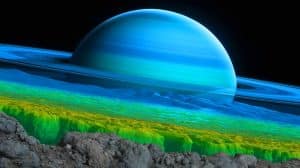 Illustration de la composition interne potentiellement rocheuse des planètes Uranus et Neptune.