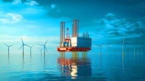 Illustration de la plus grande plateforme offshore de production d'hydrogène au monde en Belgique.