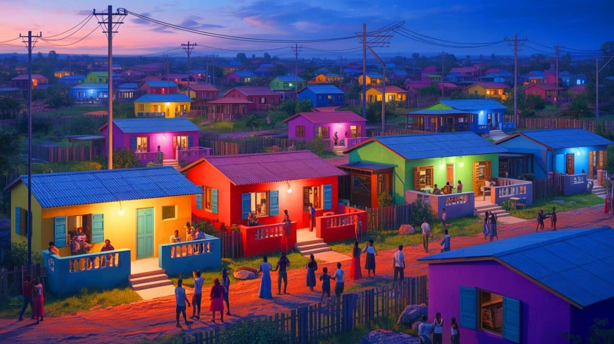 L’Angola illumine 20 000 foyers : un pas de géant pour le développement de Catabola Illustration de l'électrification de 20 000 foyers à Catabola, un projet clé pour le développement régional en Angola.
