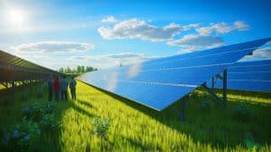 Illustration de l'installation solaire Tilley en Alberta, marquant une avancée économique pour la Nation Alexander.