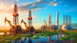Illustration de la transition énergétique du Lower 48, marquée par le recul des forages pétroliers et l'essor du gaz naturel.